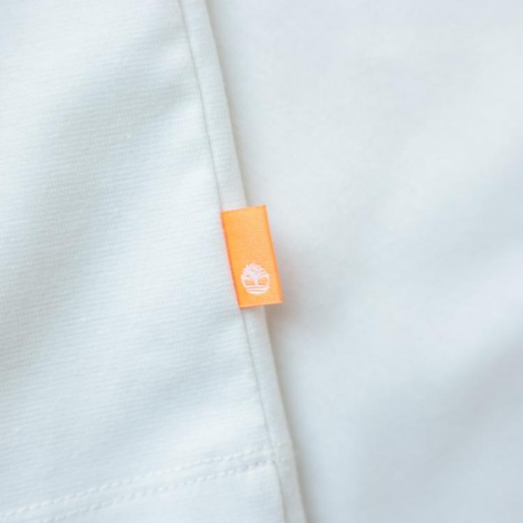 Timberland Solid Logo Round Neck Short Sleeve T-Shirt Men Tops Vintage-White A6EUU-CM9