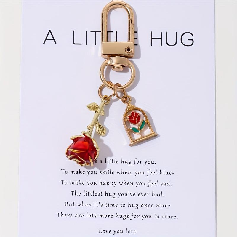 

1pc Small Rose Keychain Romantic Alloy Key Chain Ring Bag Backpack Pendant Earphone Box Accessories Women s Exquisite Accessory