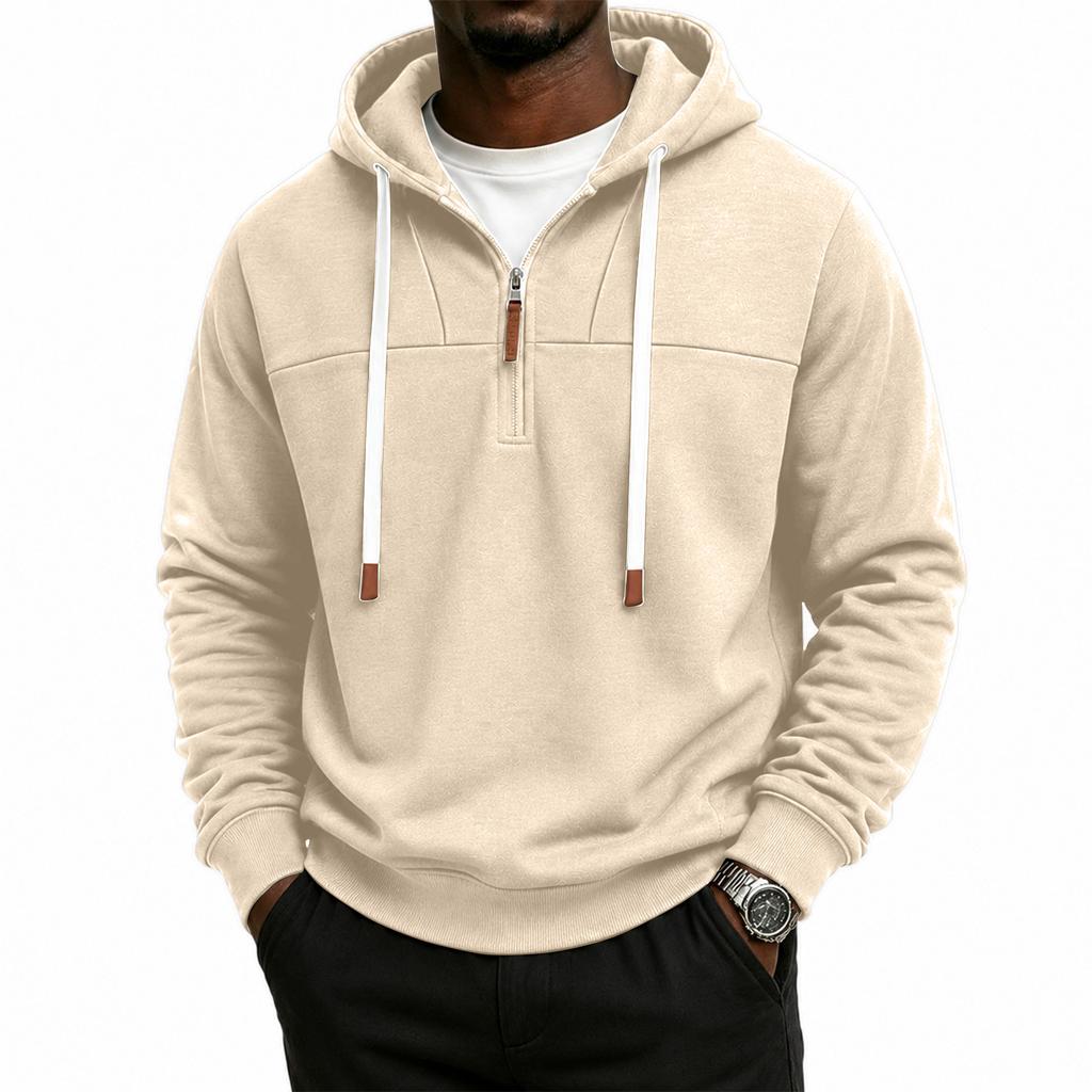 Men's Half Zip Pullover Hoodie Lined Casual Loose Fit Sweatshirt