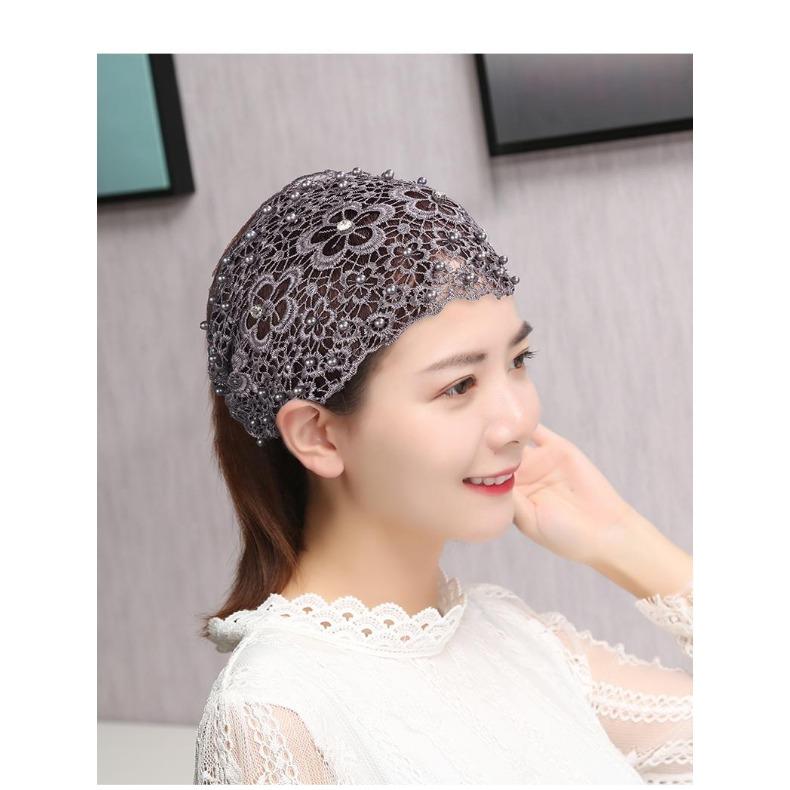 Fascia per Capelli Larga con Perle, Copricapo Grigio, Accessori per Capelli, Viso di Bambina, Lavaggio del Viso, Sport, Casual, Copricapo Chiuso, Tiara