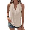 Summer Women's Vest White V-neck Off-shoulder Top Black Simple Lace Casual Basic Sleeveless Shirt Tank for Female