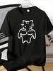 Male Navy Crew Neck Tee Funny Muscular Cat Line Art Print Light Short Sleeve Daily Street Casual Top For Gym And Pet Loving Guys