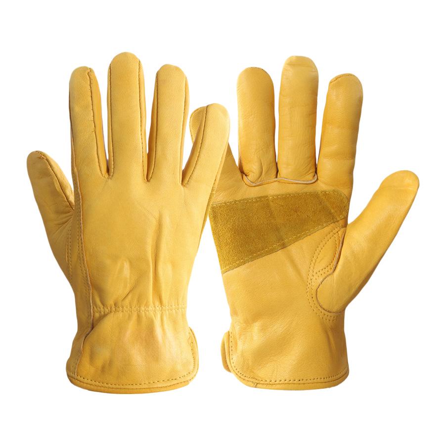 

New Cowhide Anti-Slip Work Gloves for Gardening, Pruning, and Yard Care жёлтый