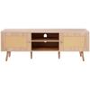 Rattan TV Stand for 65" TV Boho TV Stand with Build-in Socket Oak