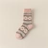 3 Pairs of Female Autumn and Winter Super Thick Warm Anti Cold Hair Ring Retro Pattern Wool Socks