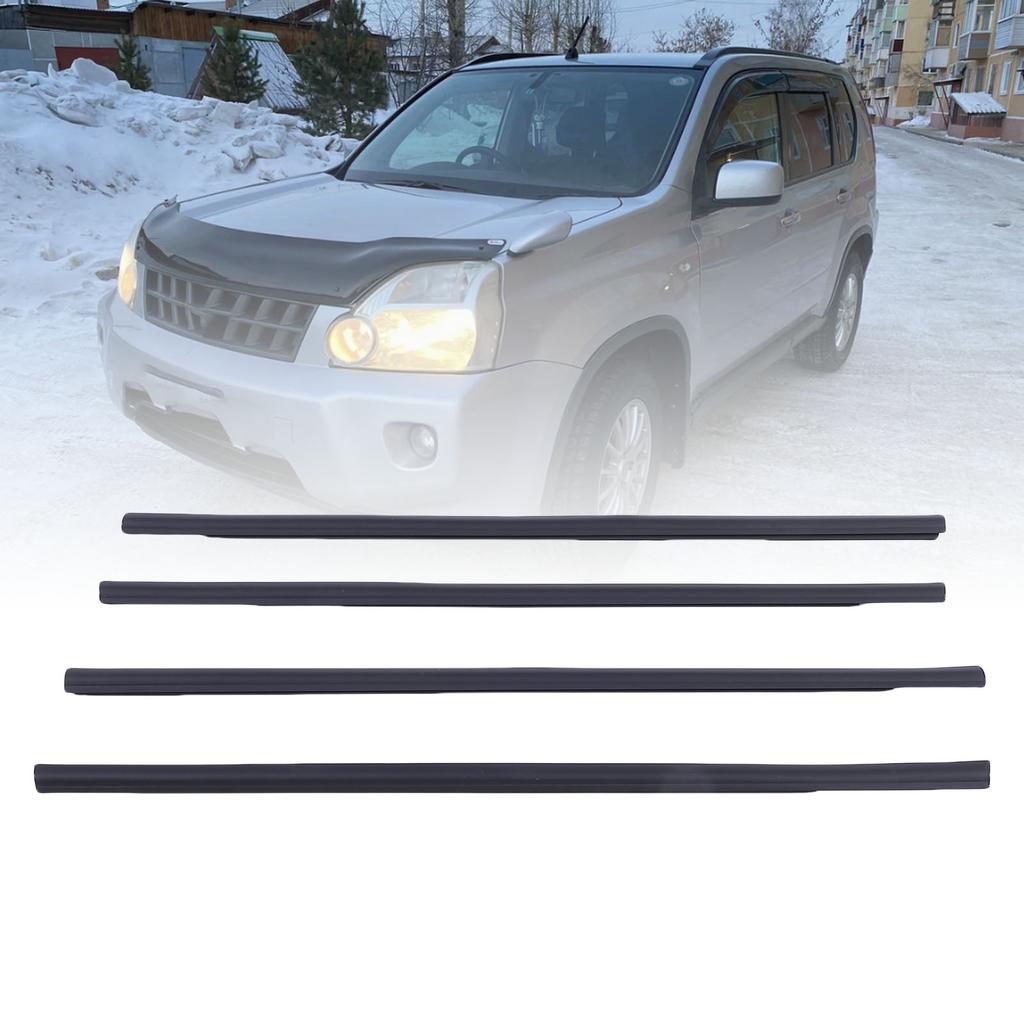 4 Stück Auto Außenfenster Gummi Wetterleiste 80821 1 0A Schwarze Außenfensterleiste Dichtungsband Ersatz für X-Trail T31 2008-2013