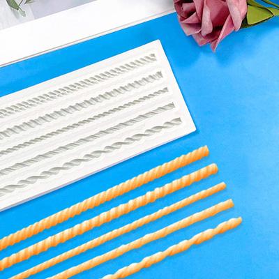 Stampo in silicone a cinque corde intrecciate, fai da te, per dolci, cioccolato, fondente, strumento per la cottura, decorazione in pizzo a strisce lunghe