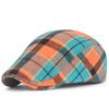 Fashion Fine Stripe Lattice Berets Hat Women Men Spring Summer Plaid Visors Red Green Blue Duckbill Herringbone Flat Cap