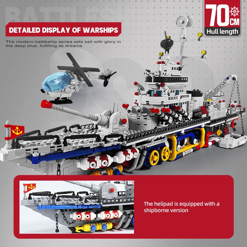 Military Building Blocks Set Mechanical Warship Construction Airplane Battleship Model Toys for Kids Christmas Birthday Gift