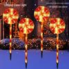 LED Solar Lollipop Garden Lights - Waterproof Outdoor Christmas Candy Decorative Lights for Lawn and Courtyard.