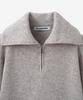BLOND9 Volume Half Zip Rib Knit Top_Light Gray