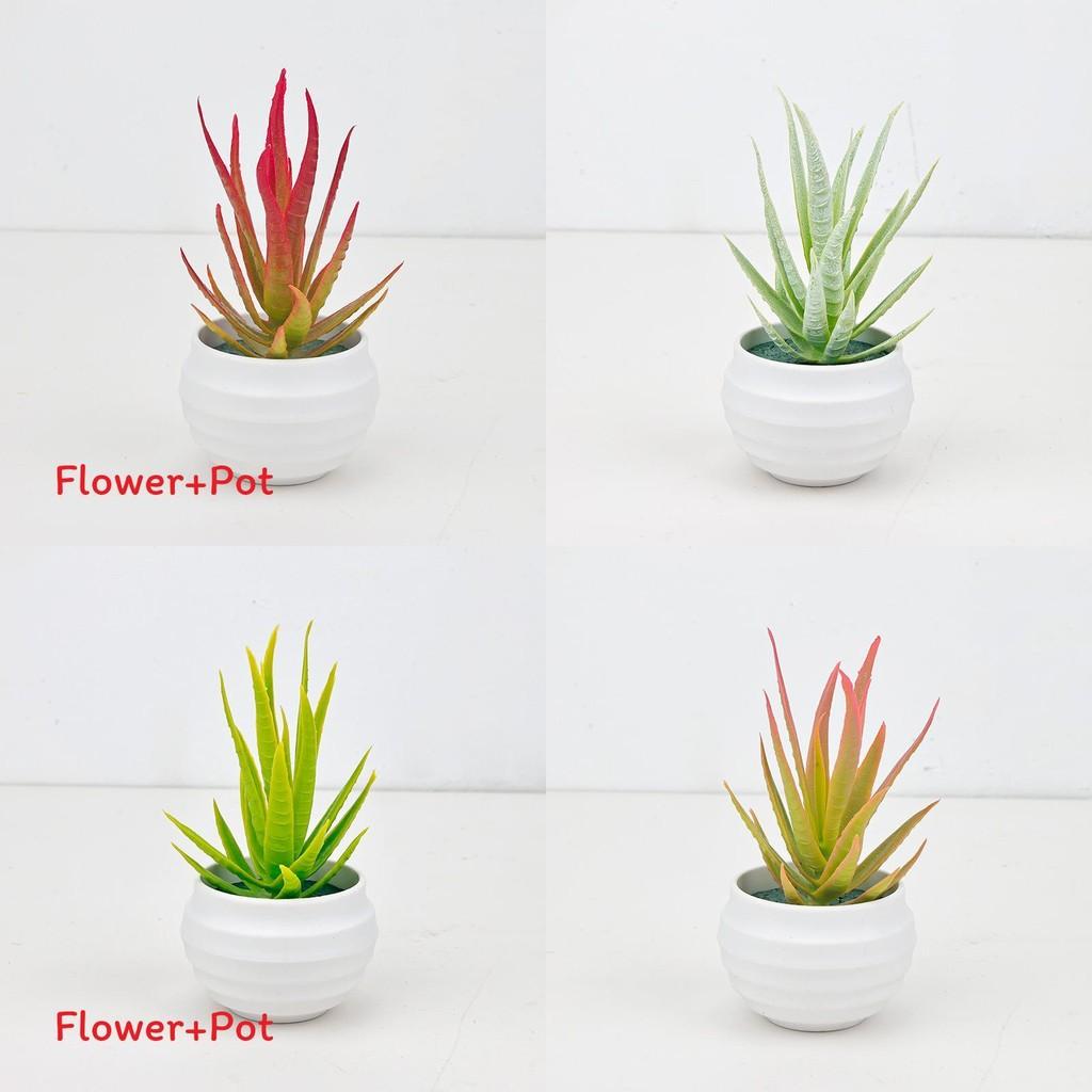 Succulent Aloe Vera Artificial Potted Plant For Office Desk Decor And Indoor Space