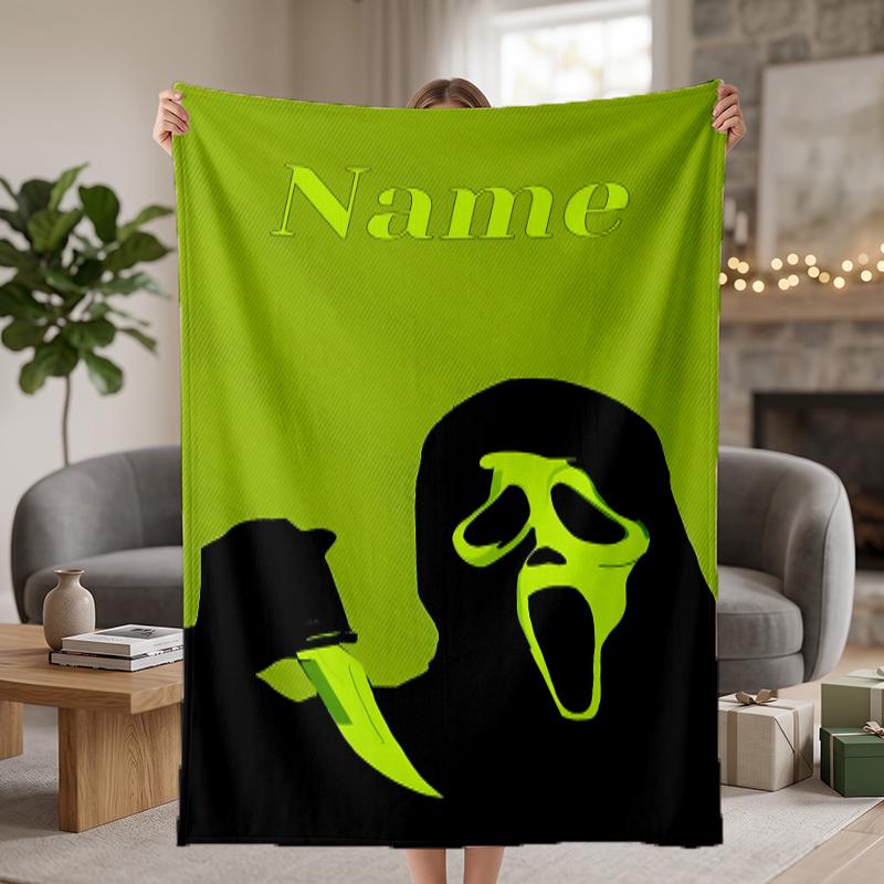 Scream Custom Flannel Blankets Soft Warm Cozy Throws for Home Decor Holiday Gifts