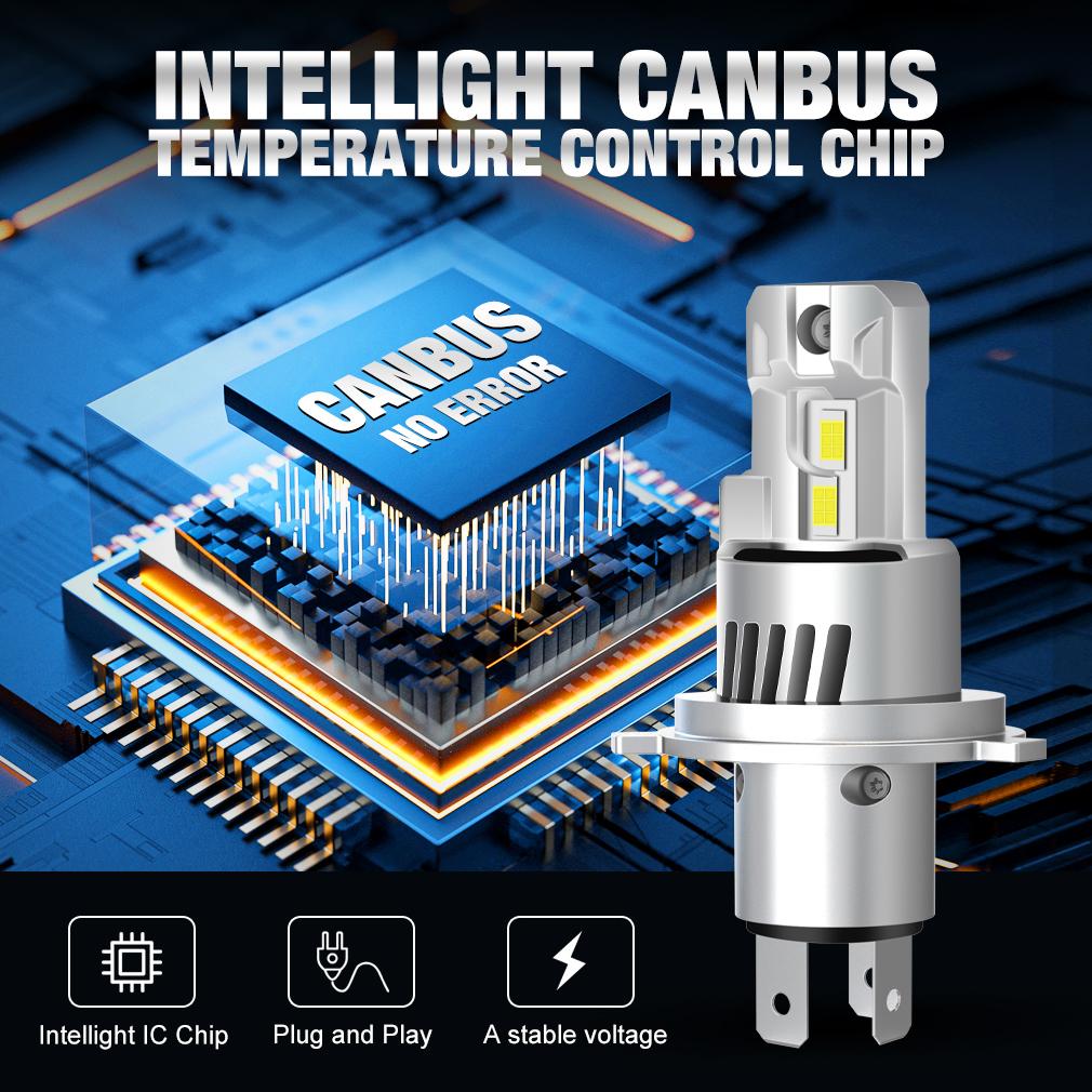 2Pcs Canbus H4 LED Headlight Bulbs High Low Beam 32000LM Car Motorcycle Lights 24pcs 3570 CSP Turbo Led Diode Lamps Auto Moto Headlamp 12V 6000K