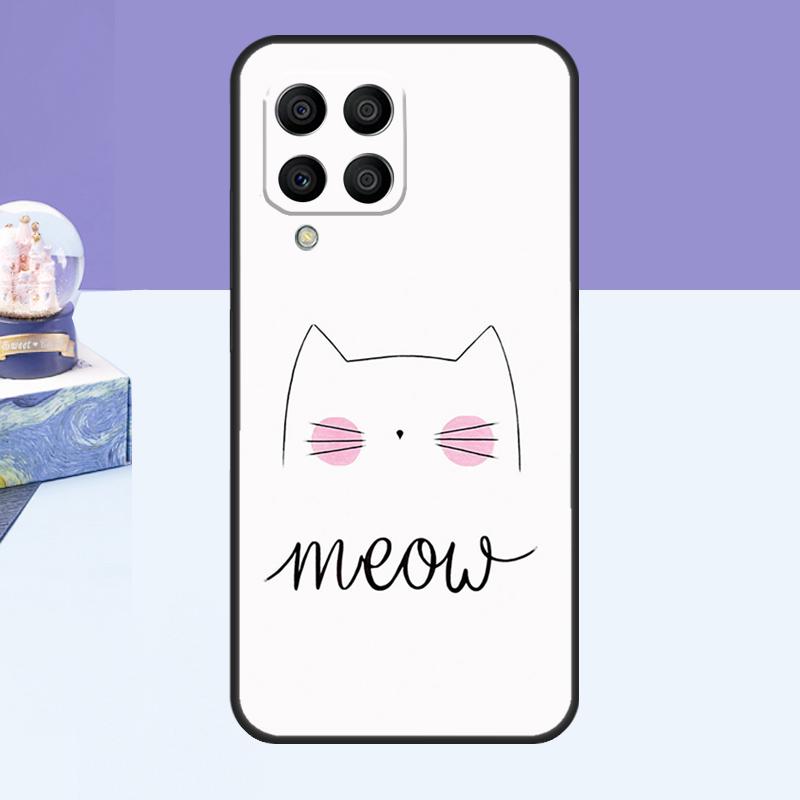 Black Cat Face Kitty Case For Samsung Galaxy M14 M54 M13 M23 M16 M11 M21 M31 M20 M34 M52 M32 M12 M36 M56 M15 M55