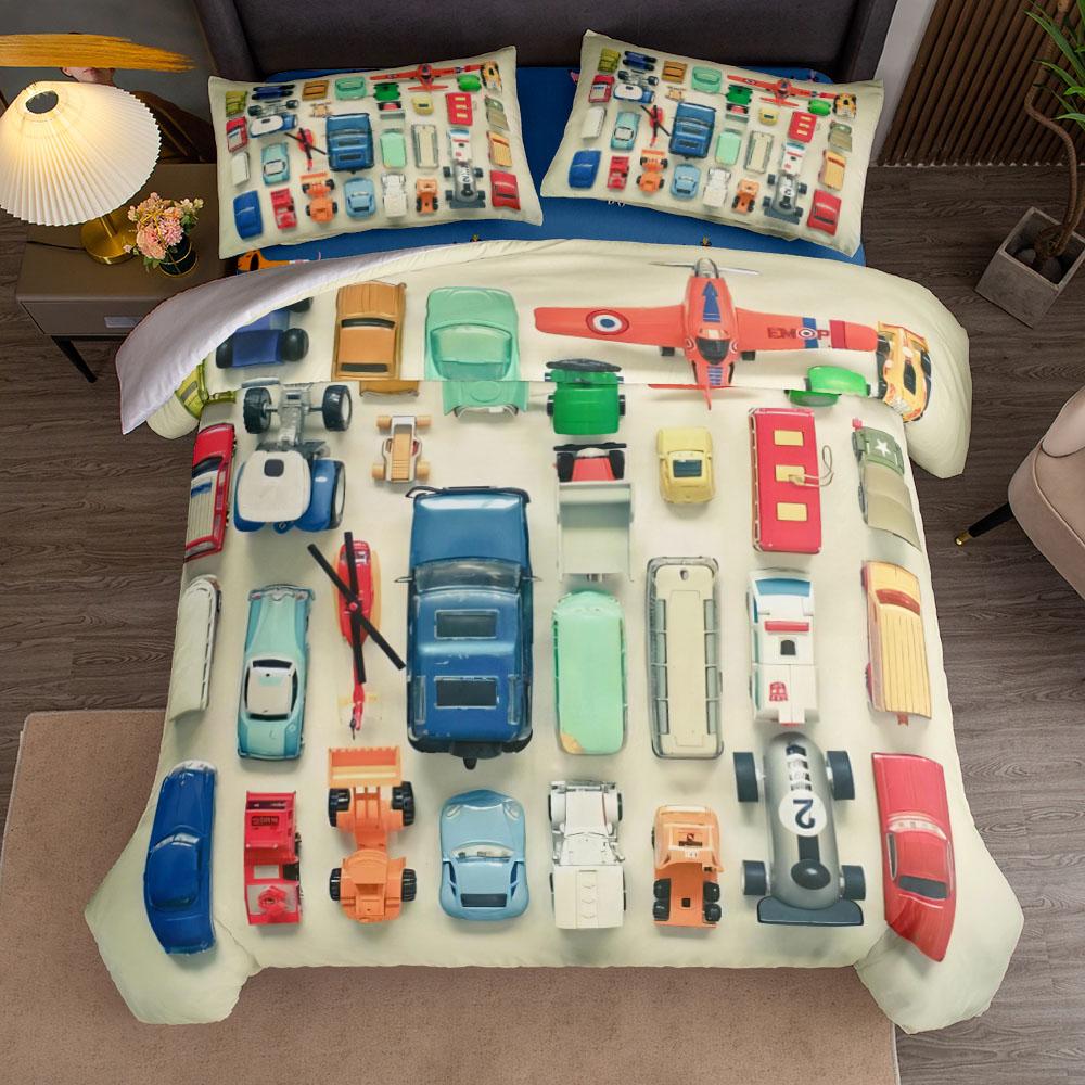 Antique Retro Car Gala Duvet Cover Set King Queen Double Full Twin Single Size Bed Linen Set