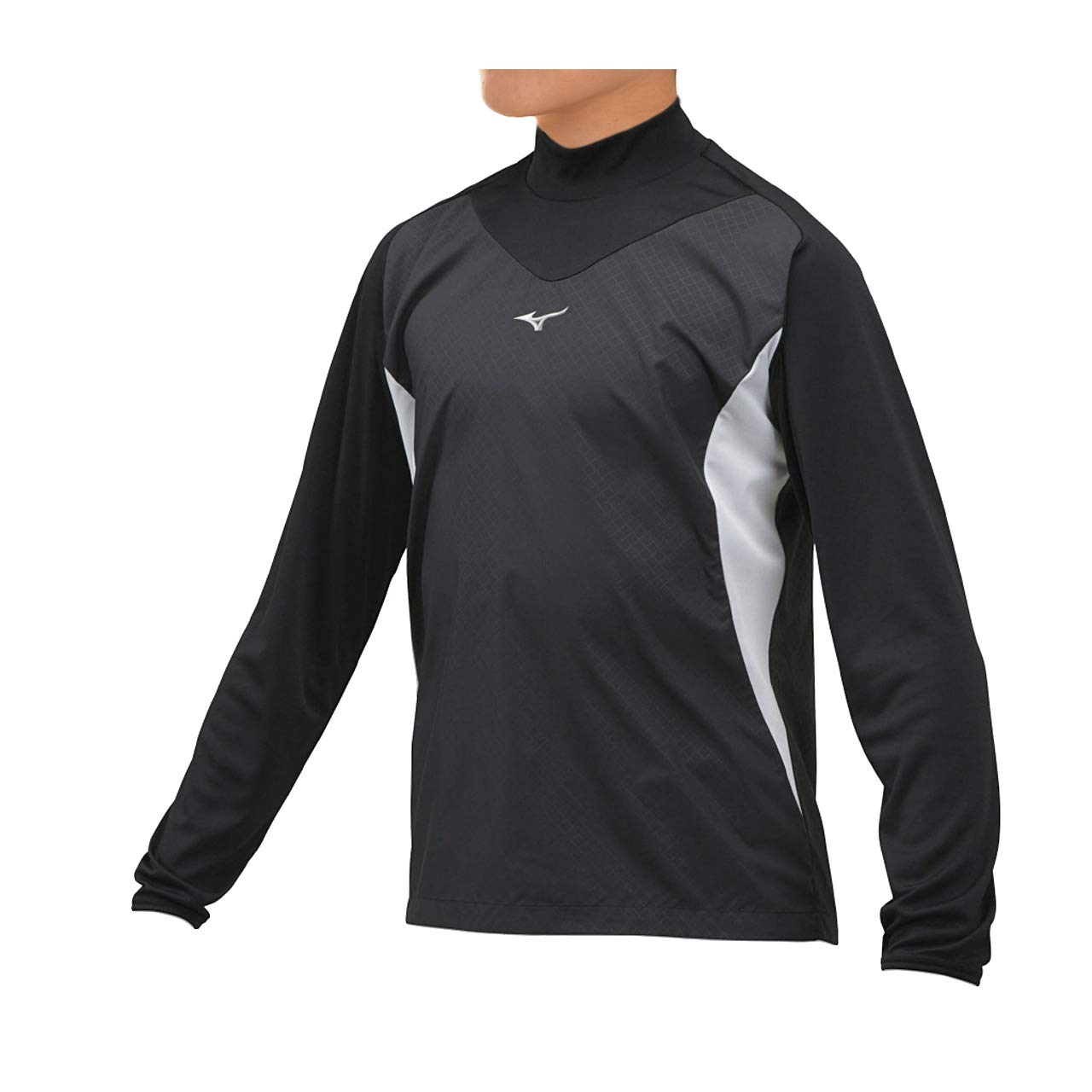 

Mizuno Junior Training Wear High Neck Long Sleeve Training Jacket 12JE8J33 Black x White Size 130 Boys (Top) (09)