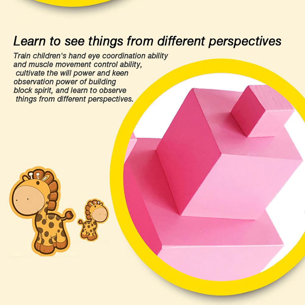 Kid Cute Stacking Early Educational Building Blocks Children Wooden Toy