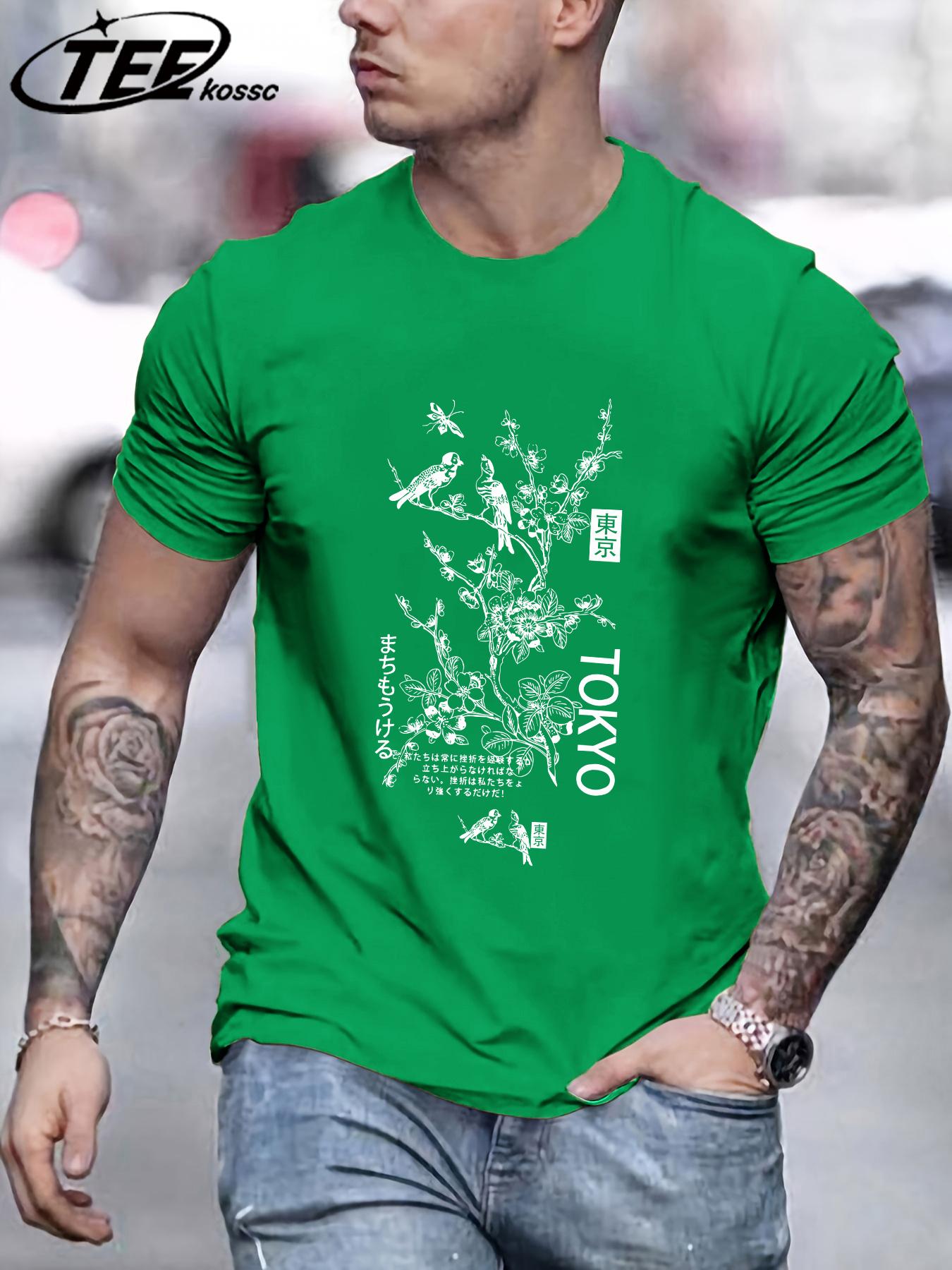 

Beautiful Flowers Blooming In Tokyo T Shirt Men Summer AllMatch Streetwear Trendy ONeck Clothes Cotton Loose Man TShirts 3XL