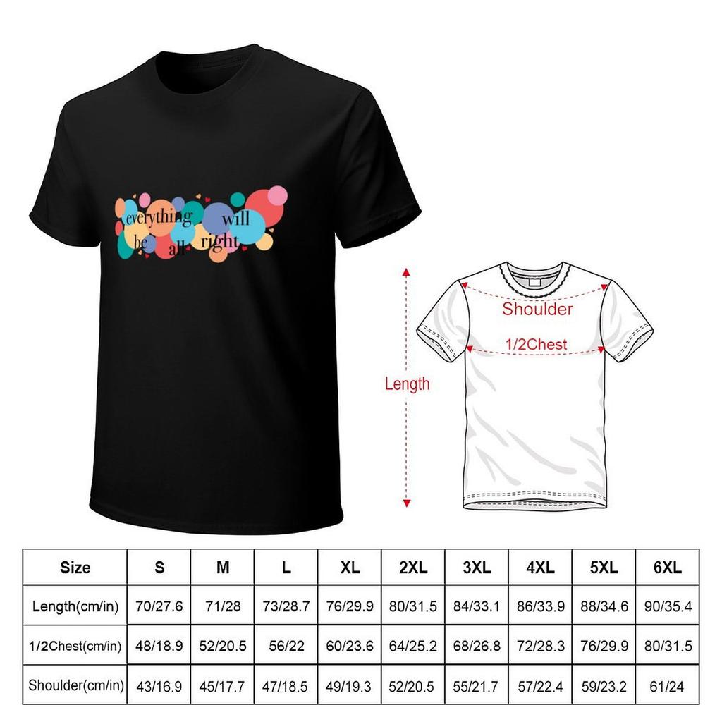 Everything Will Be All Right / Falsettos Dots T-Shirt Quick Drying Oversized T Shirt Animal Prinfor Boys Shirts Graphic Tee Men