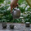 Portable Titanium Travel Tea Set With Infuser Kettle Double-Wall Cups Camping Outdoor Ceremony