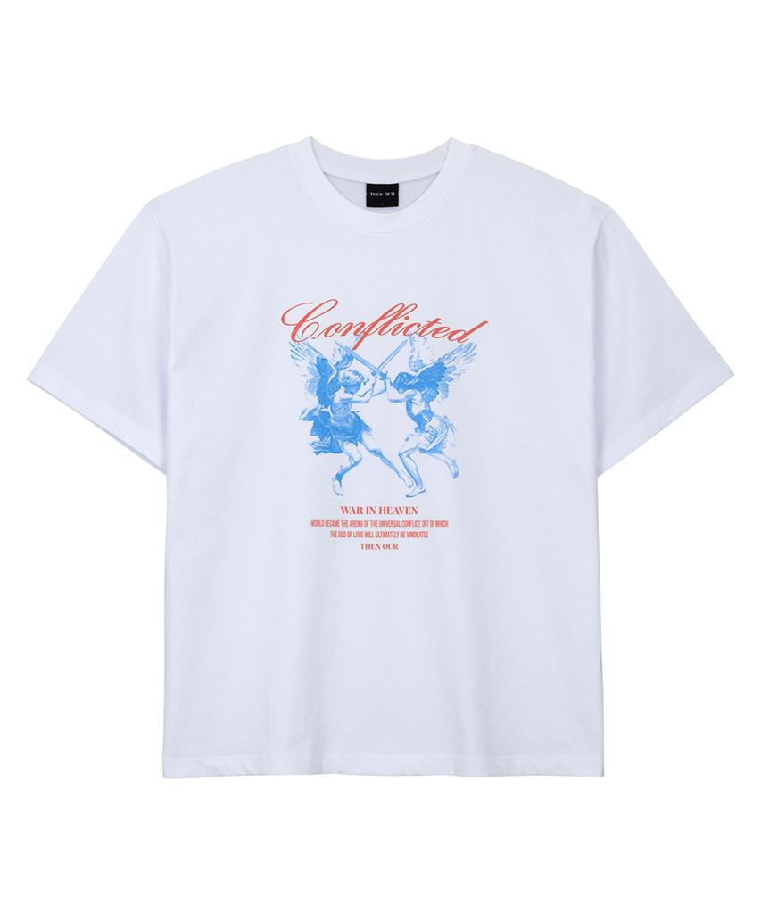 Denawo Conflicted Oversized T-Shirt (White)