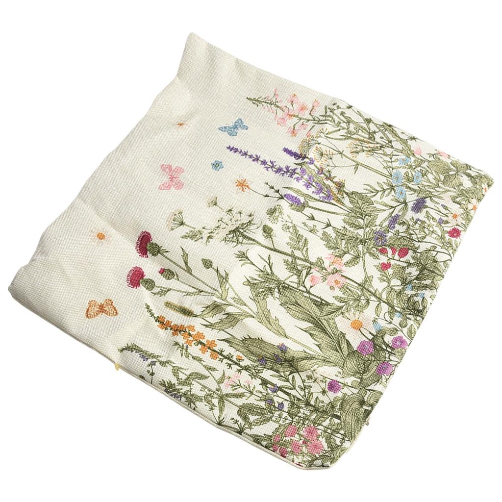 18 Inch Linen Pillowcase Spring Flower Printed Design Without Core
