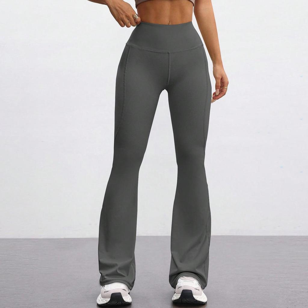 Dámské vysokopásé zvonové jógové kalhoty s pocitem druhé kůže: Rychleschnoucí, Zvedající hýždě, Přiléhavé sportovní legíny