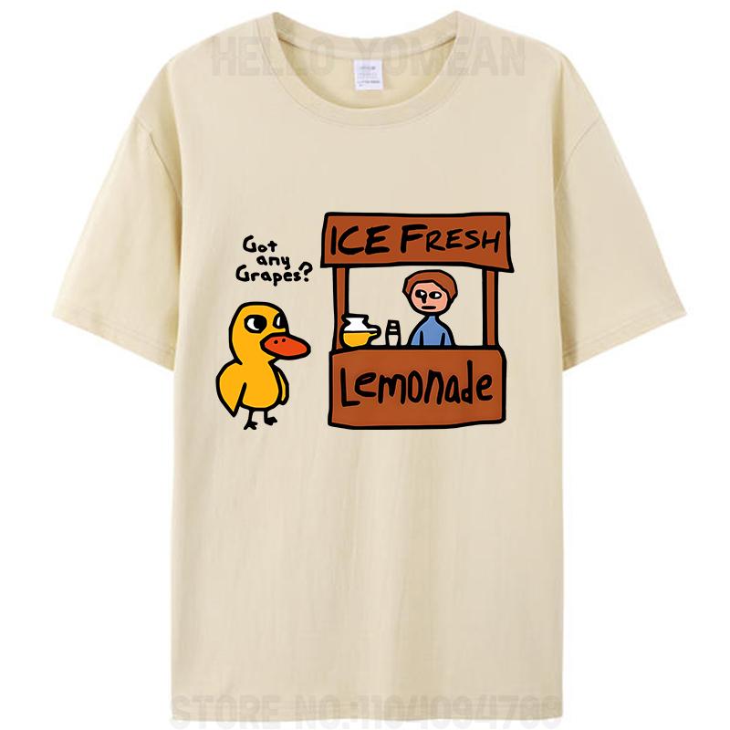 Ice Fresh Lemonade Got Any Grapes Duck Funny Saying Meme Vintage Men's T-Shirt Cotton Tee Tops