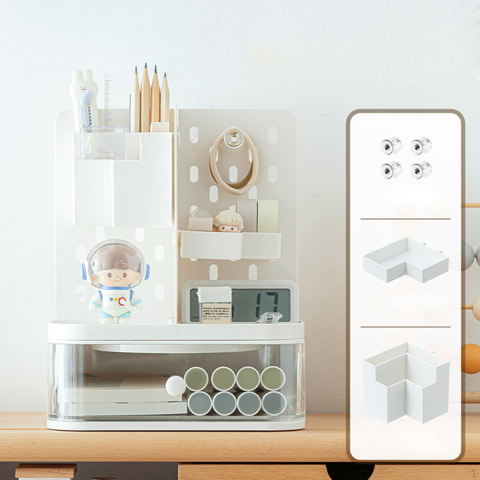 Настольный органайзер с ящиком для хранения вещей Креативный современный многофункциональный универсальный канцелярский стол белый 2469₽