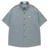 American Retro Brown Tone Fine Plaid Short-sleeved Shirt Light Small Square Pocket Men's and Women's Loose Shirt Teenagers