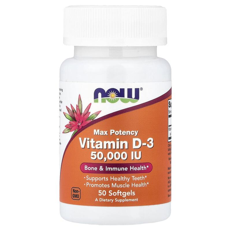 iHerb UK - Now Foods , Vitamin D-3, Max Potency, 50,000 Iu, 50 Softgels - Image 3