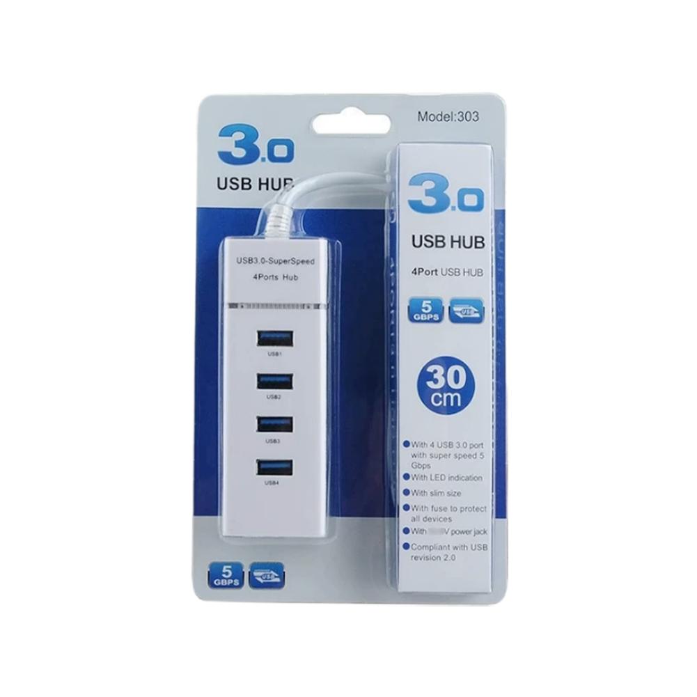 USB 3.0 Hub 4-Port High Speed Splitter Multi USB Extension Adapter For Laptop/PC/Desktop 5Gbps Transfer Plug & Play