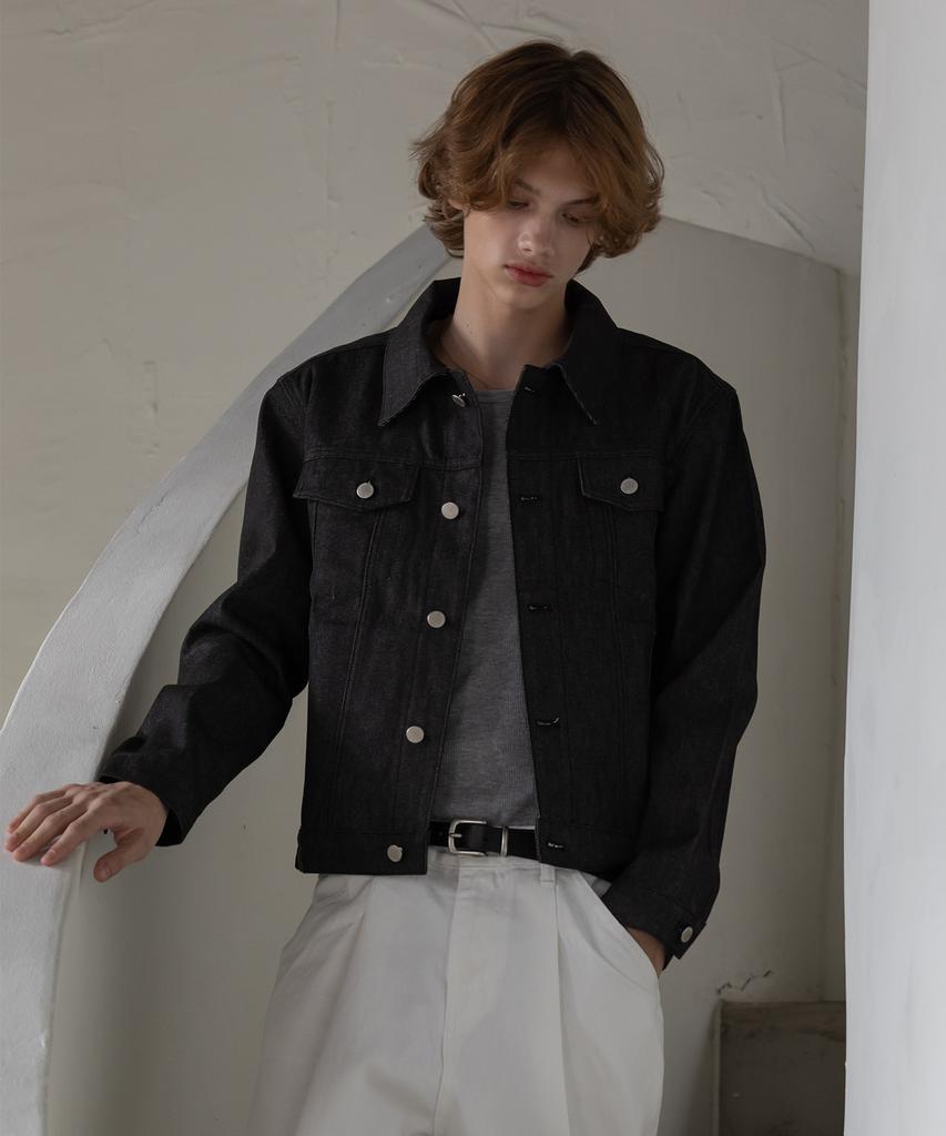 Decoroso Knox Denim Trucker Jacket [Non-Faded Black]