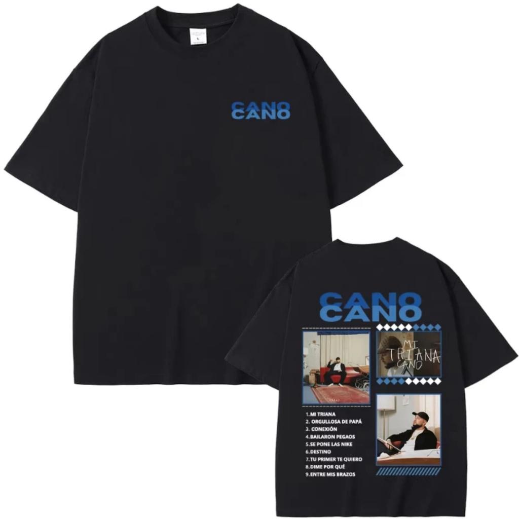 Rapper Cano Triana Tour Album 2025 Cover T-shirt Unisex Fashion Casual Loose T Shirts Men Women Vintage Oversized O-collar Tees