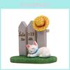 Fence Creative Cat And Hat Resin Ornaments Landscape And Desktop Decoration