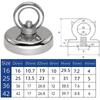 N52 D16-D48 Salvage Magnet Heavy Duty Search Magnets Strong Neodymium Magnet Deep Sea Fishing Magnets Mounting with Ring Eyebolt