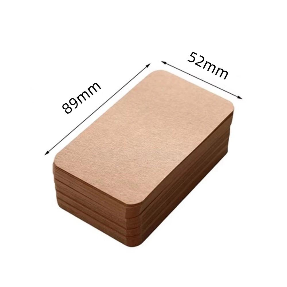 100pcs/box Kraft Paper Card Blank Business Card Message Thank You Card Writing Card Label Bookmark Learning Card