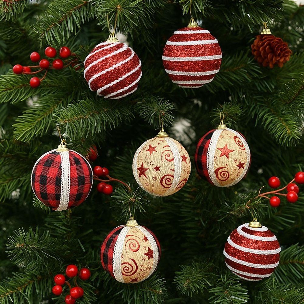 Shatterproof Christmas Ball Ornaments Glitter Foam Xmas Tree Decor  Holiday Celebration