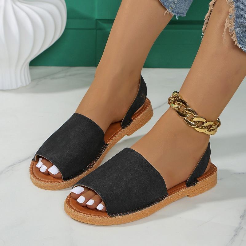 New summer flat bottom one word outside wear light and comfortable fish mouth beach sandals women