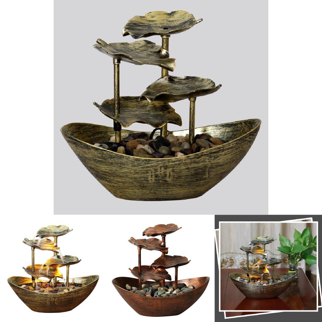 Lotus Leaf Ingot Minimalist Fountain With Abs Material For Home Decor And Gift