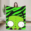 Gir Invader Zim Cartoon  Throw Blanket  Flannel Bedspread For Couch Chair Sofa Bed Funny Sofa Bed Cover