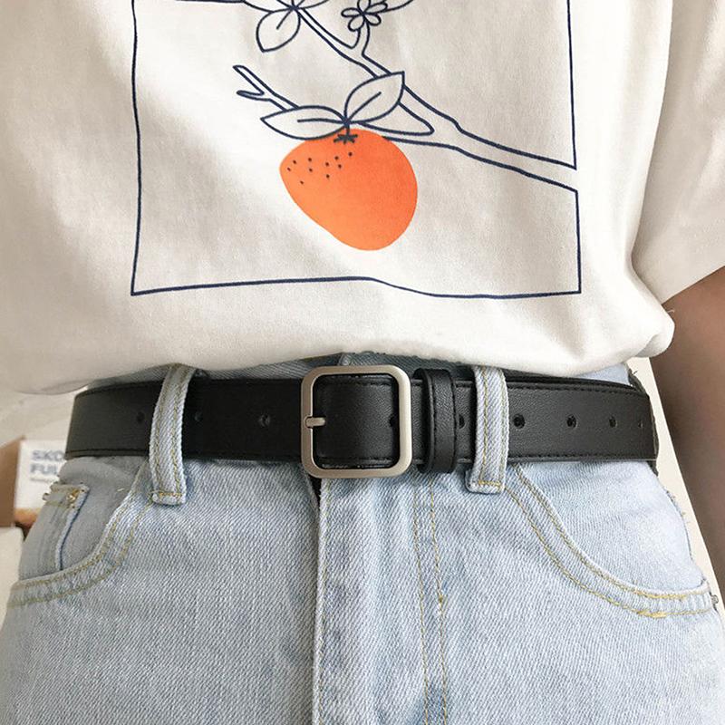 1Pc Pu Leather Belt For Women Square Buckle Pin Buckle Jeans Belt Ladies Belt Female Waistband