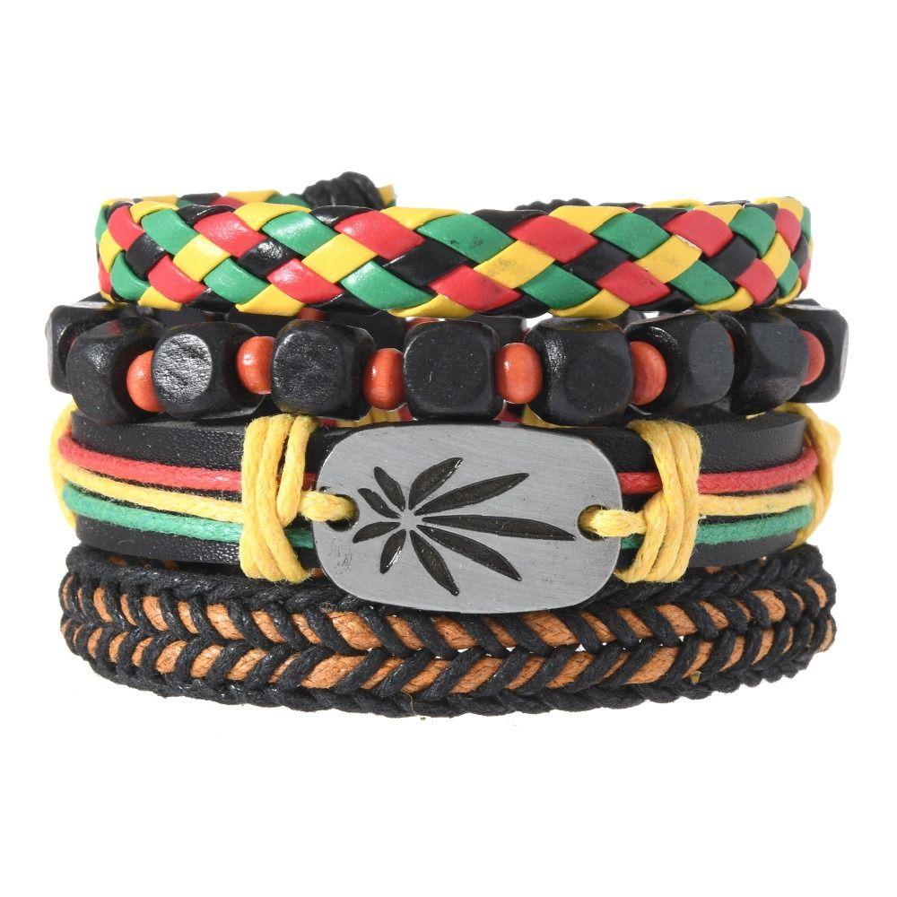 Vintage Ethnic Tribal Wristband Jamaica Pulseras Hombre Rope Bracelet  Friend Gift