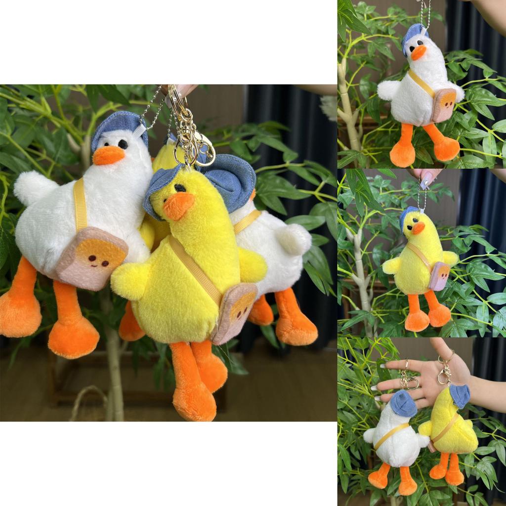 Adorable Cute Tilting Duck Plush Toy Soft Stuffed Animal Doll Keychain Accessory