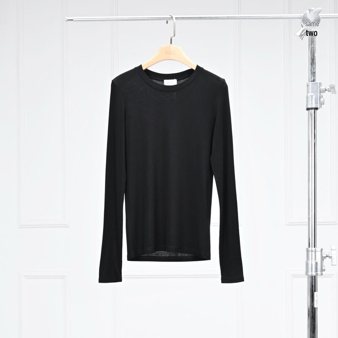 Warren Sea Dragon LST040 Women s All-Season Soft Tencel Wool Base Layer Round Neck Long Sleeve T-Shirt Large чёрный