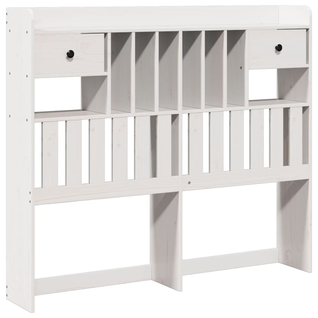 Solid Wood Bed with Shelf Without Mattress White 160 x 200 cm Pine