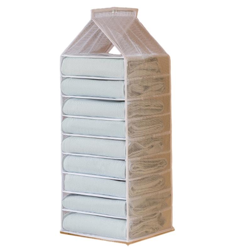 9-Shelf Hanging Wardrobe Storage Organizer Closet PVC Hanging Shelves A