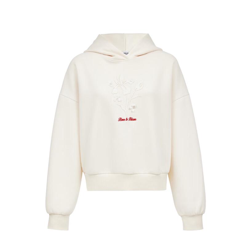 VEROMODA Women's Embroidered Beaded Hooded Sweatshirt