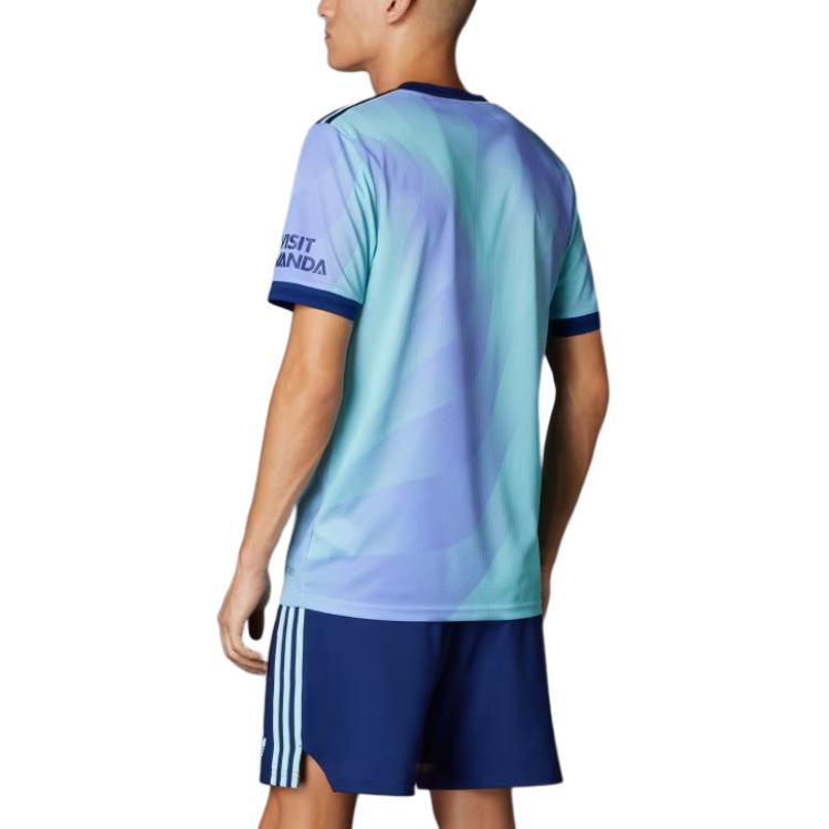 Adidas Originals Ss24 Arsenal Series Round Neck Letter Short Sleeve Retro Football Shirt Men Tops Blue IZ0112